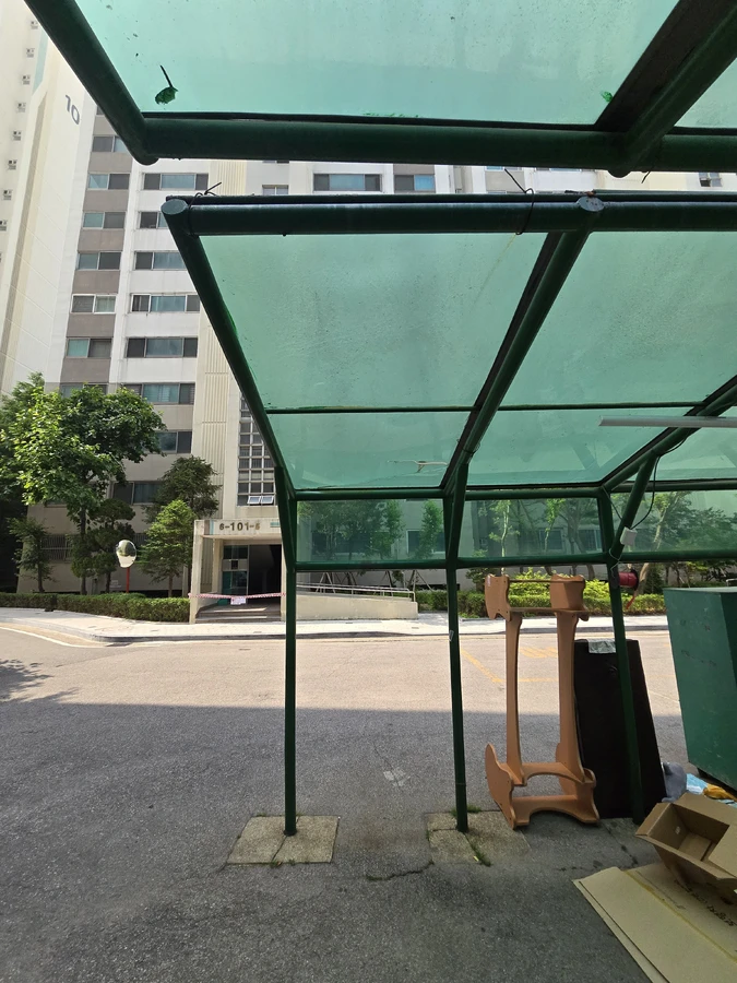 분리수거장 공용시설 렉산 캐노피 시공